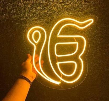 Puppy Ek Onkar Neon Light Sign Wall Decor | Ek Onkar Light Sign Decorative 12*12
