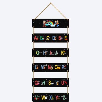 Home Delight Learnative And Informative A To Z Wooden Wall Hanging For Kids| Kids Room Decor