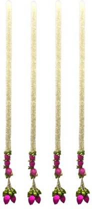 CROWN NIMREET Wall/Door Toran Sider Hanging Bandanwar of Artificial White Jasmine Flower-4 Pcs Pack of 4