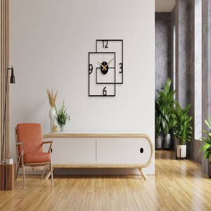 RAPIDO ELECTRONICS Modern Black Large Wall Clock