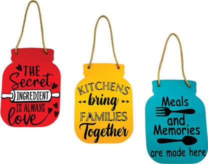 createcrafts Create Crafts Jar Wall Hanging for Home Decor/Wall Art/Kitchen Hanging. Pack of 3