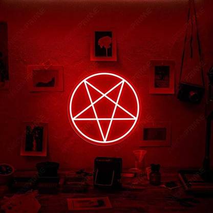 AQ SHOPCIRCUITE Led inverted pentagram sign LED Light Pentagram Shaped Sign