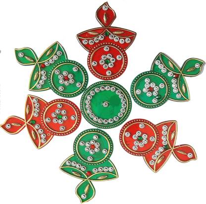 SK Craft Handcrafted Decorative Diwali/Navratri Flower Rangoli Set