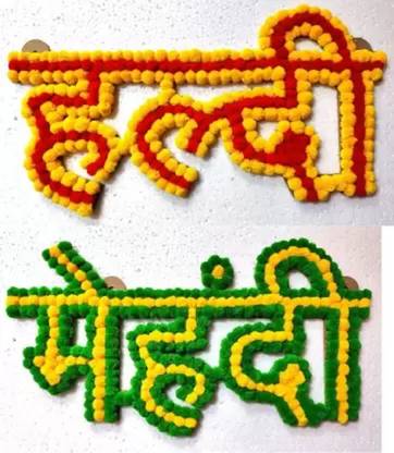 WorldForU Haldi/Mehndi Board Decoration for Marriage/Wedding/Shaadi Stage Decoration Pack of 2