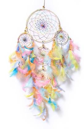 PNASGL Feather, Wool, Wood Dream Catcher