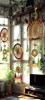 MangalamCraft WallHanging Home Decore Golden Gota Pati Ring