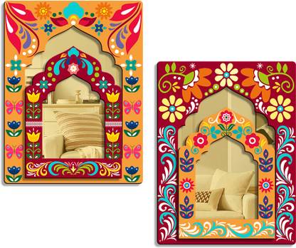 Suveharts Wall Hanging Decorative Items | Wall Decoration Material | Jharokha Hanging - 07 Pack of 2