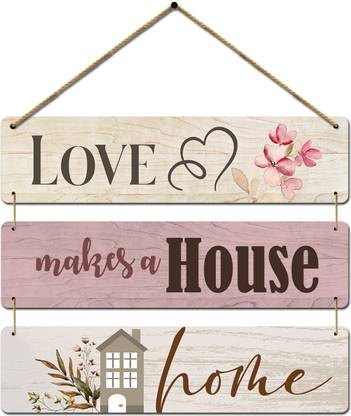 Rainbow Arts Decorative Wooden Wall Hanging for Home Decor Items KO_22T (25 inch X 11 inch) Pack of 3