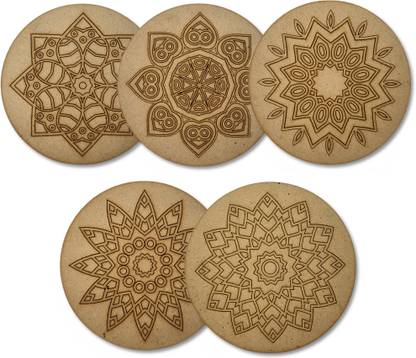 D MAHANIYA ARTS Round Mandala Art Pre Marked Cutout for Art and Craft | Size (5 Inch) Pack of 5