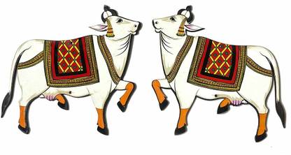 ADIKALA Pichwai Decorative Cow MDF Cutout Design For DIY 5 INCH Pack of 6