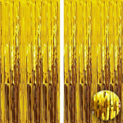 the babydise Golden Foil Curtain for Backdrop Birthday Anniversary Party(3 Feet X 6 Feet Pack of 2