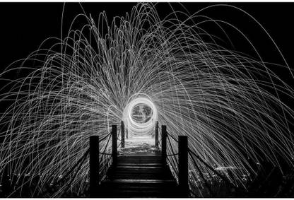 Artzfolio Burning Wirewool Canvas Painting on Engineered Wood Frame 18 x 12 inch Canvas 12 inch x 18 inch Painting
