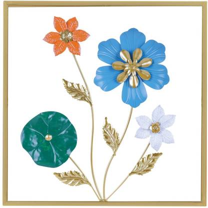 SANCORP Gold Metal Wall Decor Flowers Wall Hanging Decoration