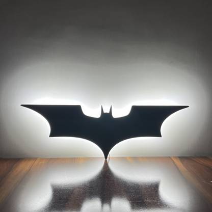 backlitcrafts Batman Bat rang White Premium Medium size