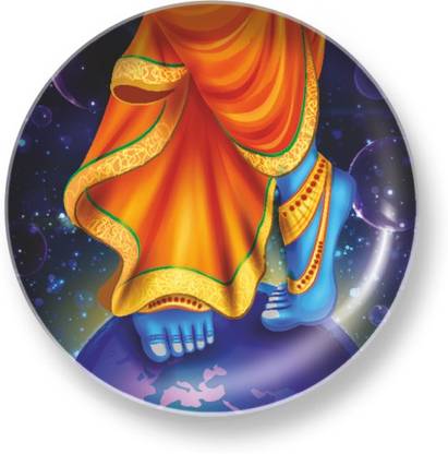 Hansini Art Studio LOTUS FEET OF KRISHNA Wall Plate