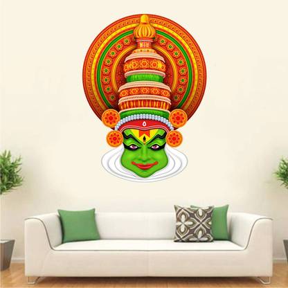 वॉलपिक Happy Oonam Kerala Festival Kathakali Dance Face Wall Decals WP207