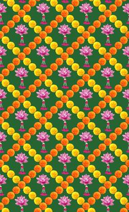 kailash creation Lotus Backdrop Cloth for Pooja Decoration Backdrop Curtain
