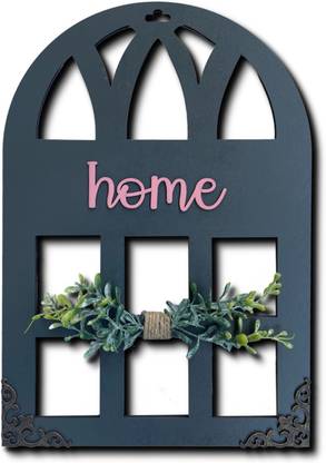 Chalk My Theme 3D Laser Cut Letters Home Wall Décor in Window Style with Leaves