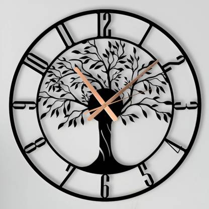 RAPIDO ELECTRONICS Tree of life Silent Metal Large Wall Clock