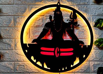 Wallmitra shiv ji led wall decor mdf