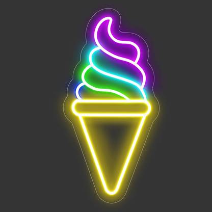 G G Decor Ice Cream Neon Sign - Ice Cream Neon Sign For Shop/Cafe/Restaurent (7 X 14 Inch)