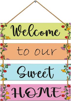 Indianara Set of 4 Welcome Home Wall Hanging Plaques (4664WH)