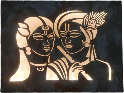 WINSOME COLLECTION Radha Krishna Wall Hanging Art Sculpture LED Light Nigh Lamp