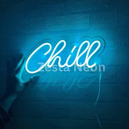 Zesta Chill Neon Sign Wall Decor hanging for Room, Bar and Home Decor