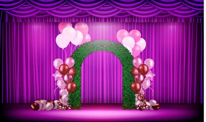 Backdropon Pink Party Background Design Printed Fabric Backdrop (5Feet Height &8Feet width)