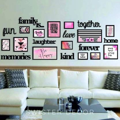 Swister Decor Wall Decor Set with Frames and Words Pack of 23