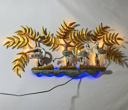 Hansart Swan Nature Metal Wall Art with Backlit