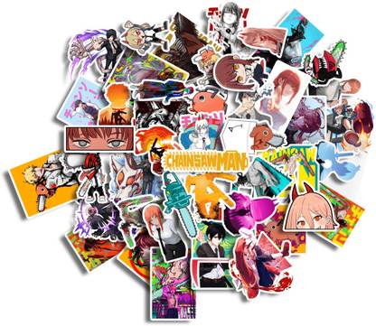 animo india Chainsaw Man Sticker Pack of 50 (Hd,Non Residue Removal, Water Resistant) Pack of 50
