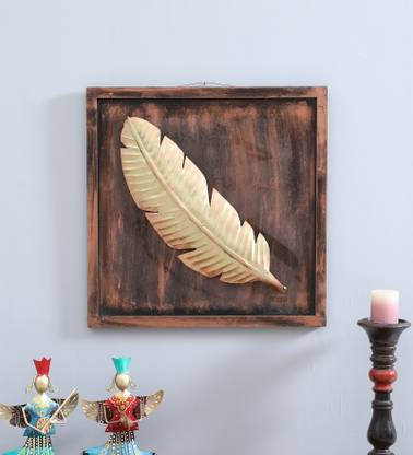 LOH Collectibles Modern Leaf Copper Iron Wall Art Without LED