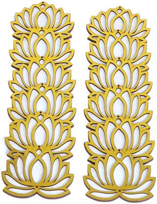 GIFT JAIPUR Lotus Cutouts (4 in) DIY Diwali Home Decoration for wall Hanging diyas rangoli Pack of 12