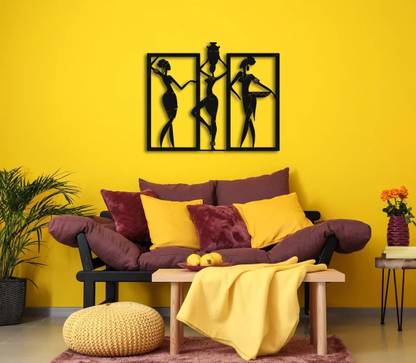 Trademubarak African Women Metal Wall Decor, African American Bedroom Art 60 cm 2 feet
