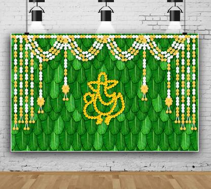 kailash creation Backdrop Cloth for Pooja Decoration Traditional Background