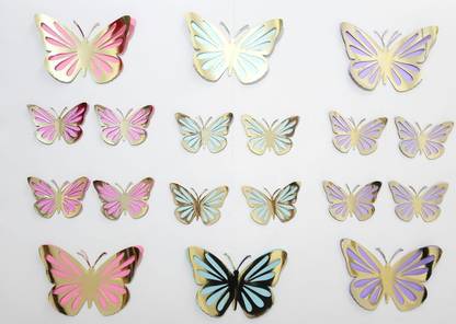 the banner company Pastel Themed Butterfly Paper Cut Outs for Party Decoration Pack of 18