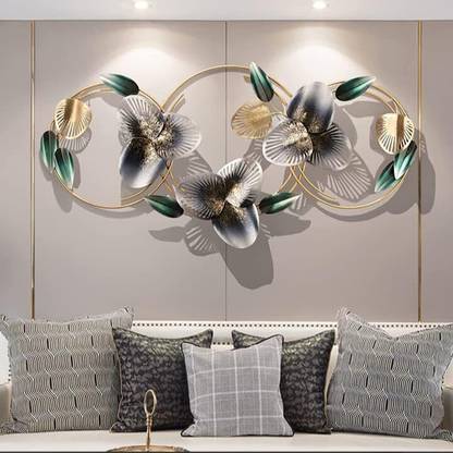 Ultra Shine Home Decor Luxury Style Decorative Ginkgo Leaves Metal Wall Art for Home Decoration
