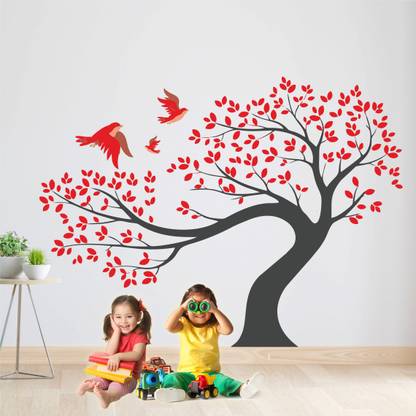 Art Creation Red Leaf's Tree Wall Stickers for your beautiful house - W336