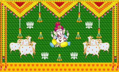 kailash creation Pooja Decoration Traditional - Background Cloth for Festival Decoration