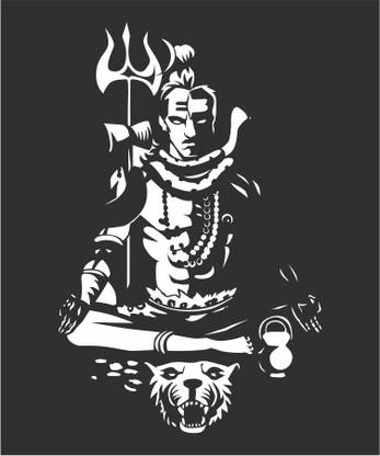 shanita MDF Laser Cut 1 Piece Lord Shiva Wall Art Panel Frame | Wall Sculptures for Home