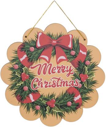 WEBELKART Round Holy Wreath Santa Claus Christmas Wall Hanging and Decoration Items