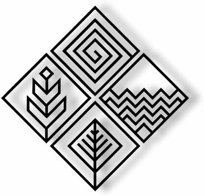 vectopic WOODEN 4 MAZE DESIGN WALL ART Pack of 4
