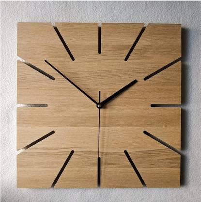 WOOZY WORK Wooden Clock for Home, Office, Living room, Handmade Item, Wall Clock(12X12)