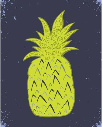 Pitaara Box Pineapple Framed Wall Art Painting Print Canvas 17.5 inch x 14 inch Painting