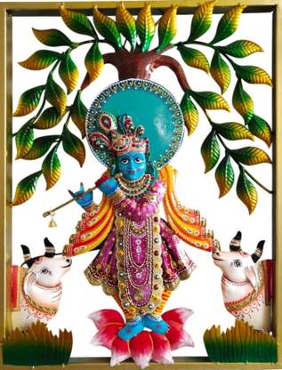 Vandana Collection Shrinath Ji Light Wall Decor, Traditional Deity Framed Religious 3D Embellished