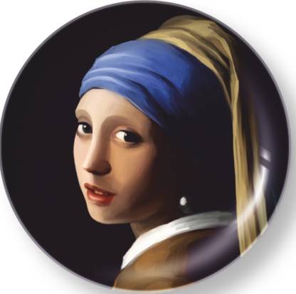 Hansini Art Studio LOOKING BACK BY JOHANNES VERMEER Wall Plate