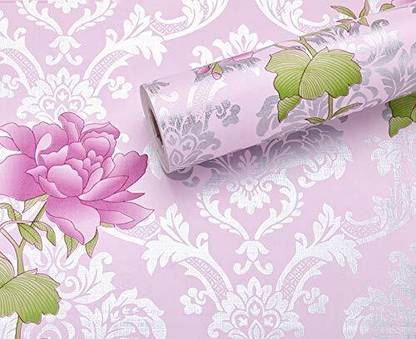 CRIMSON DECORS Vinyl Floral & Botanical Pink Wallpaper