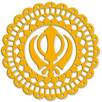 FAISAL Laser Cut Khanda Design in Circle Metal Wall Art