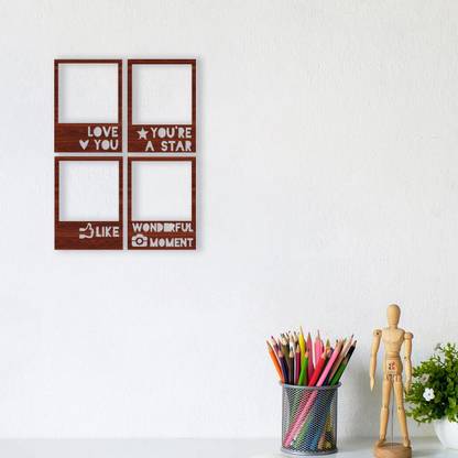Painting Mantra Four Polaroid Frames Color And Wall Hanging Mdf Cutouts Wall Décor